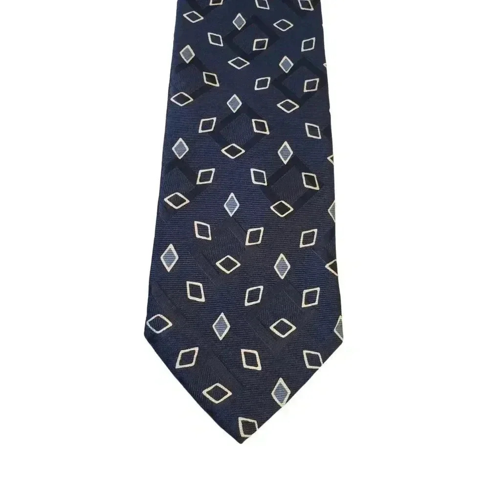 Faconnable Luxury Hand Made Blue 100% Silk Neck Tie Made In Italy Church Busines